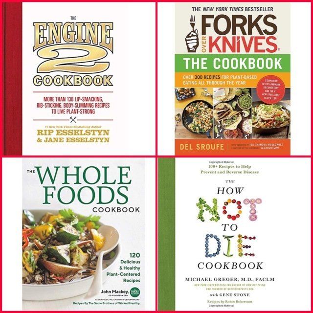 A collage of four cookbooks