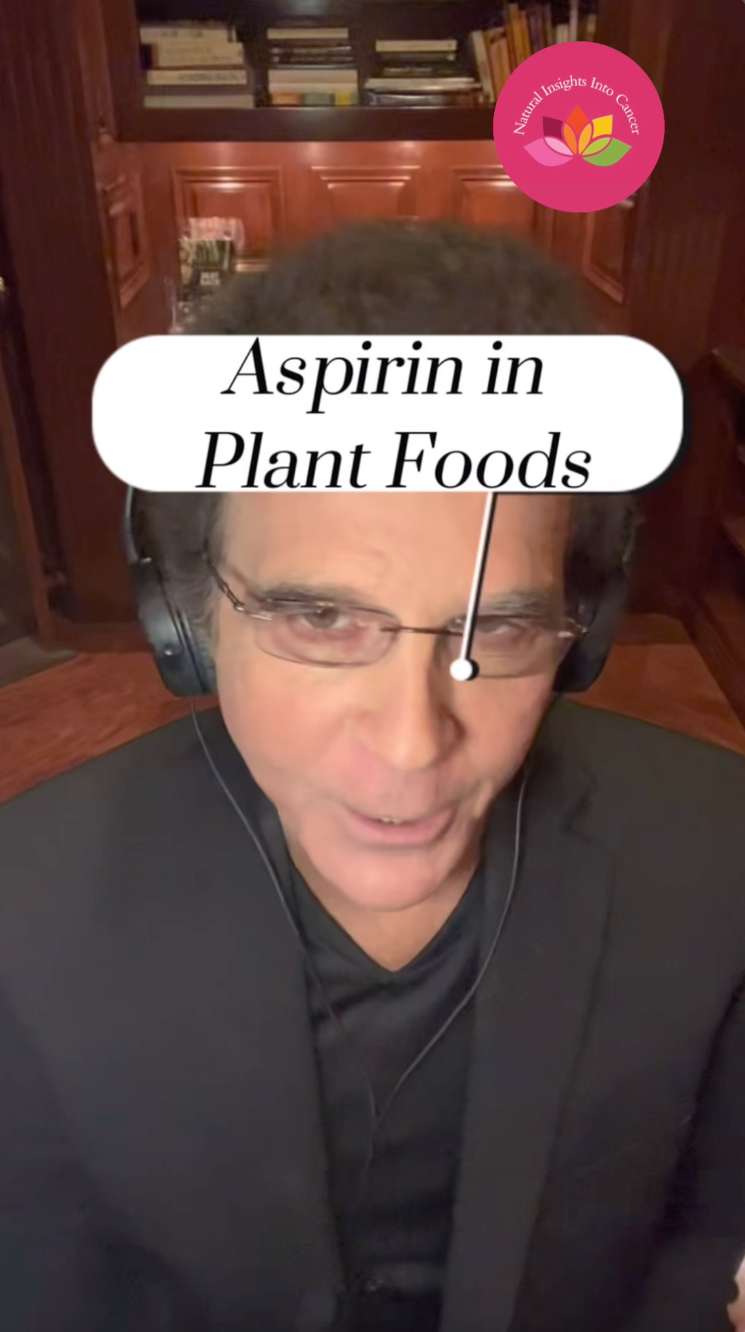 A man wearing headphones is talking about aspirin in plant foods.