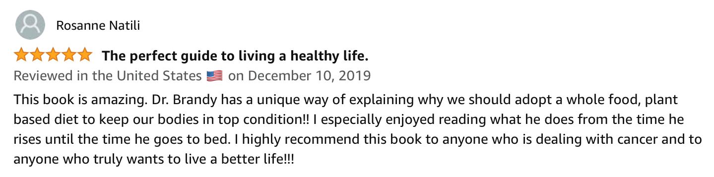 A screenshot of a review for a book called the perfect guide to living a healthy life.