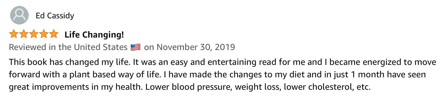 A blurred image of a review for a book on amazon.