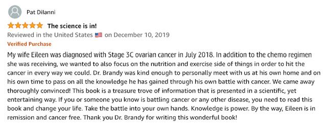 A blurred image of a review on amazon.com.