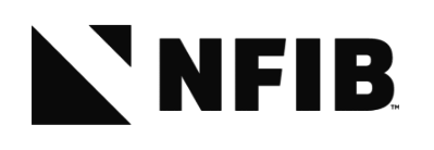 A black and white logo for nfib on a white background.
