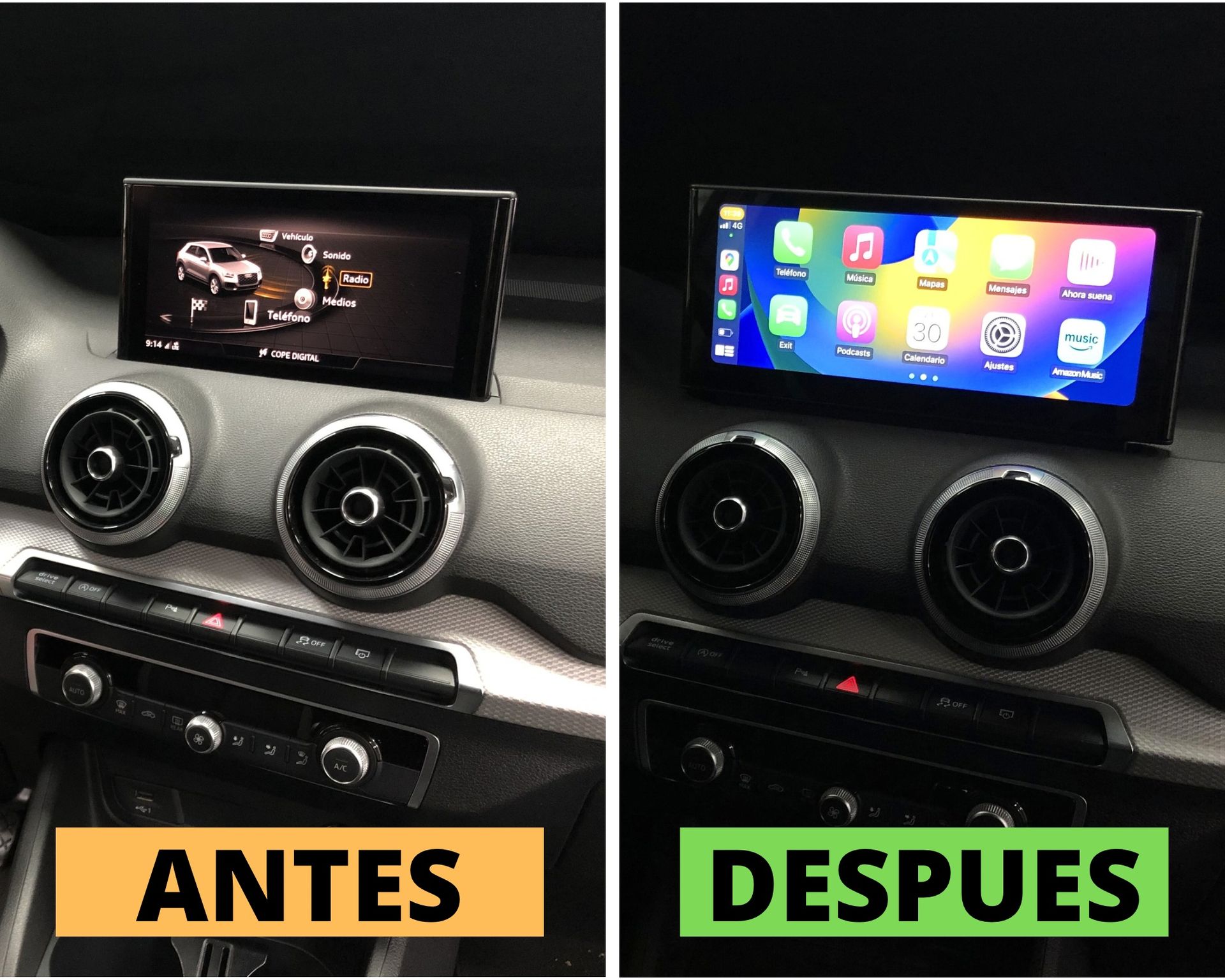 Pantalla android 10,25 audi Q2