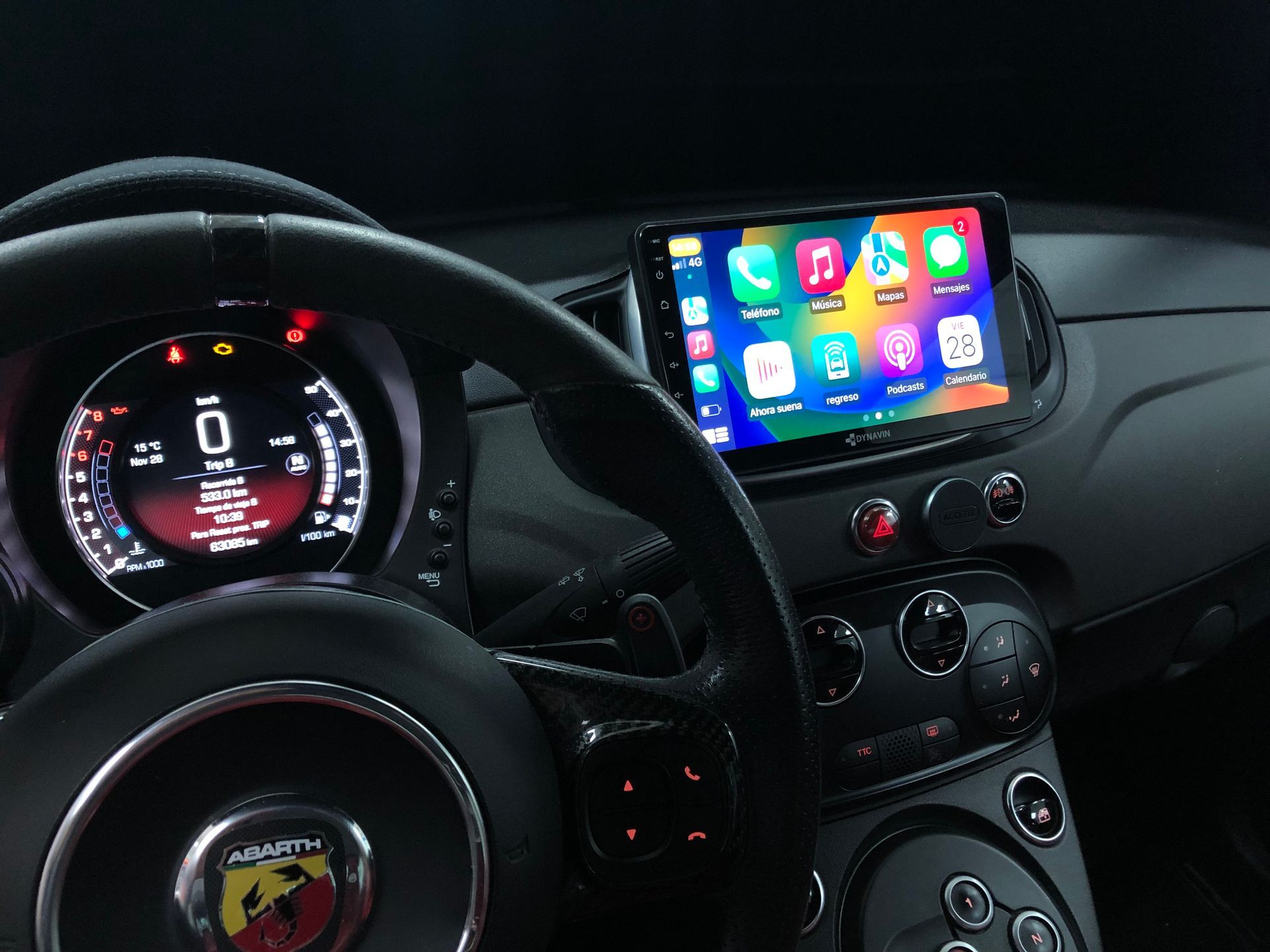 Pantalla android Dynavin Fiat 500 y Abarth 595