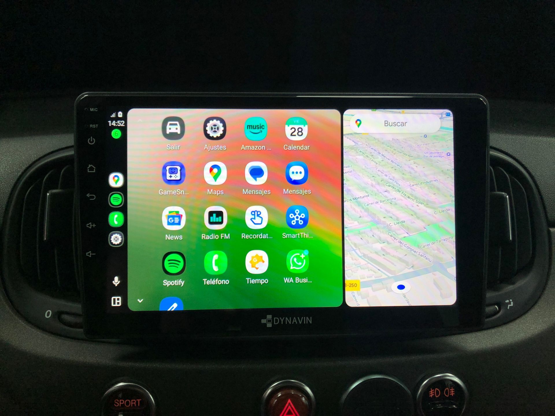 Pantalla android Dynavin Fiat 500 y Abarth 595