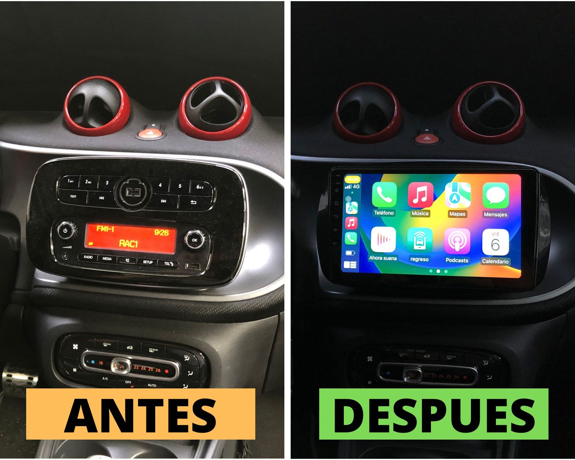 Pantalla android Smart Fortwo 453