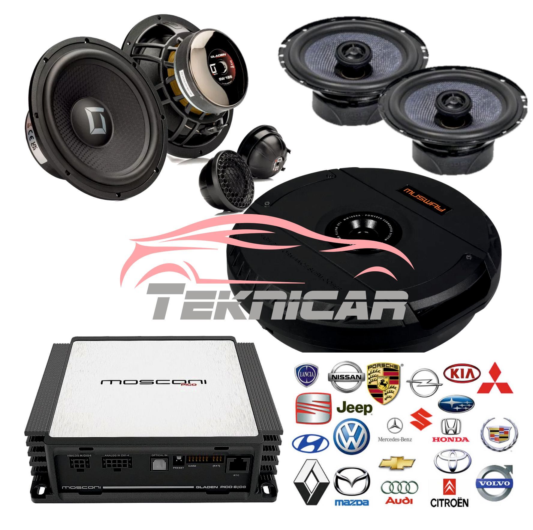 Equipo sonido coche Gladen - Mosconi