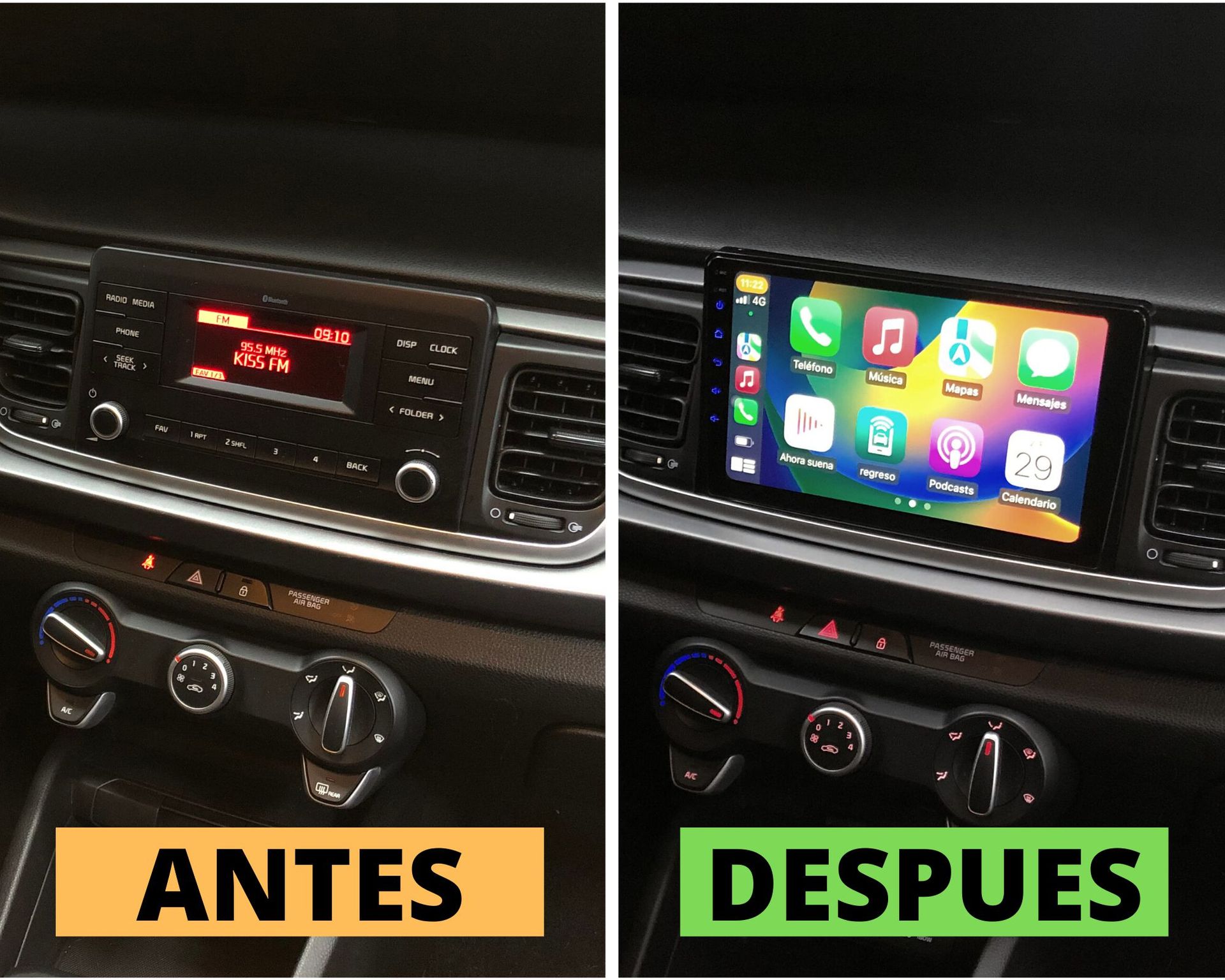 Pantalla android Kia Rio y Kia Stonic