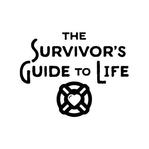 The survivor 's guide to life logo with a life preserver and a heart.