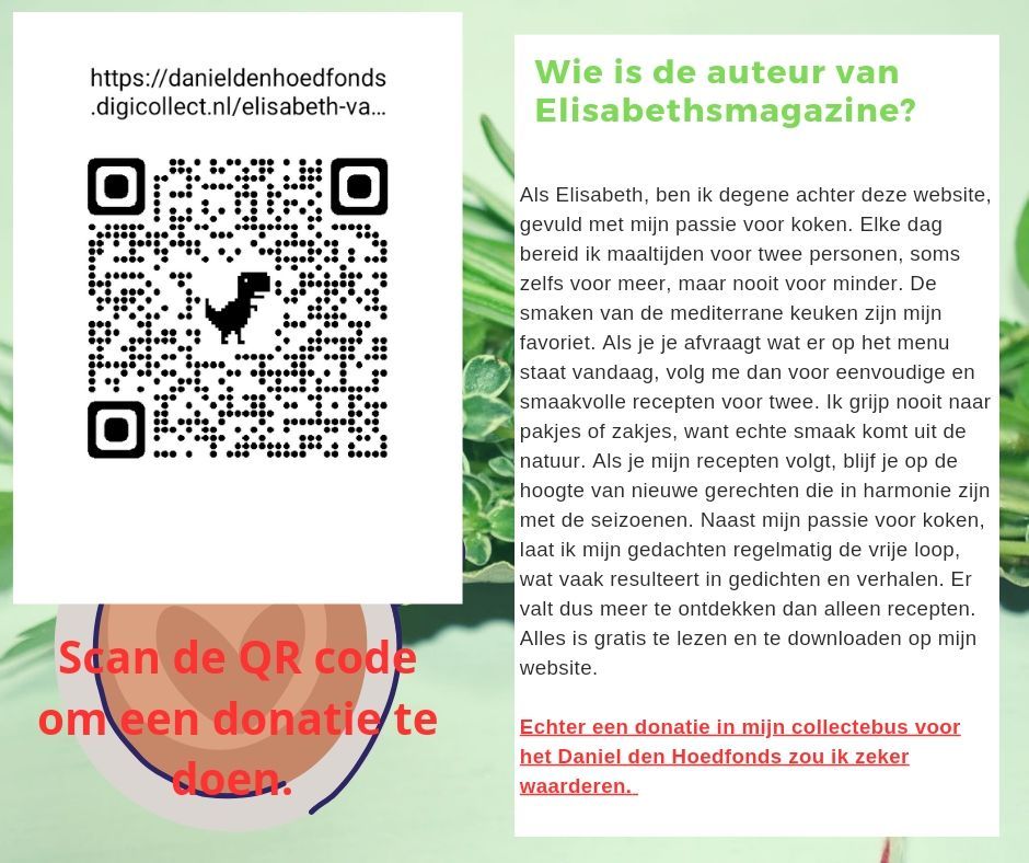 Op een pagina wordt een qr-code weergegeven waarop staat wie is de auteur van elisabethsmagazine