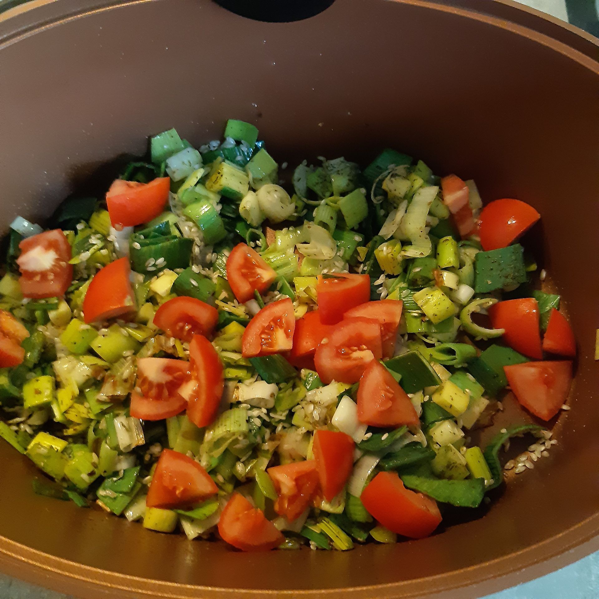 Prei met vis, rijst en groenten uit de gtg multicooker van Russell Hobbs