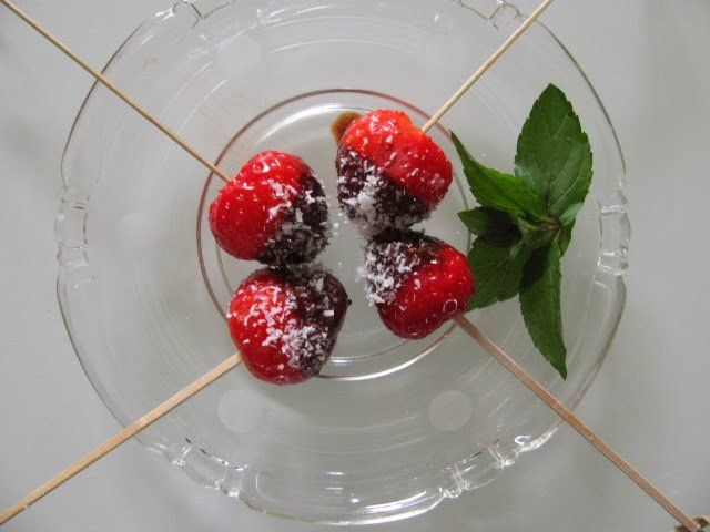 aardbeien gedipt in chocolade 