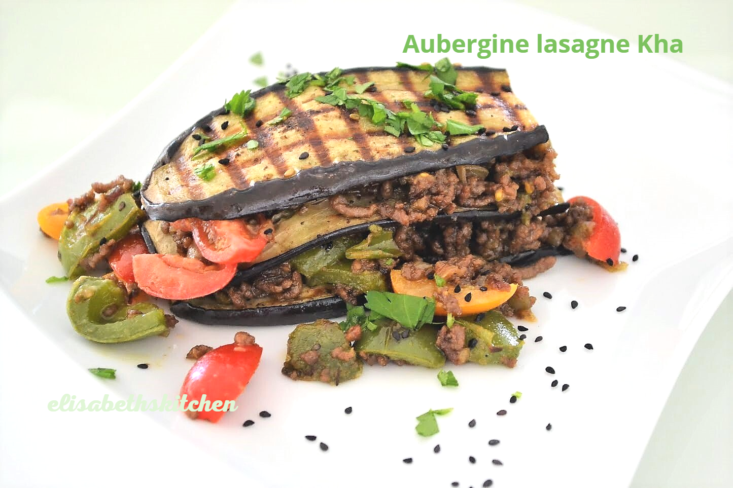 Aubergine lasagne Kha