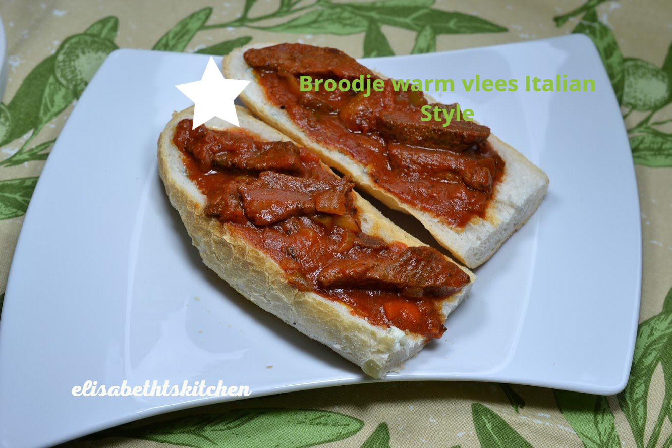 Broodje warm vlees Italian style