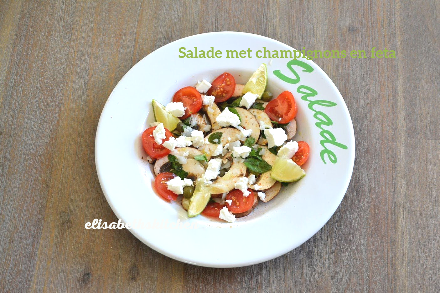 Salade met champignons en feta