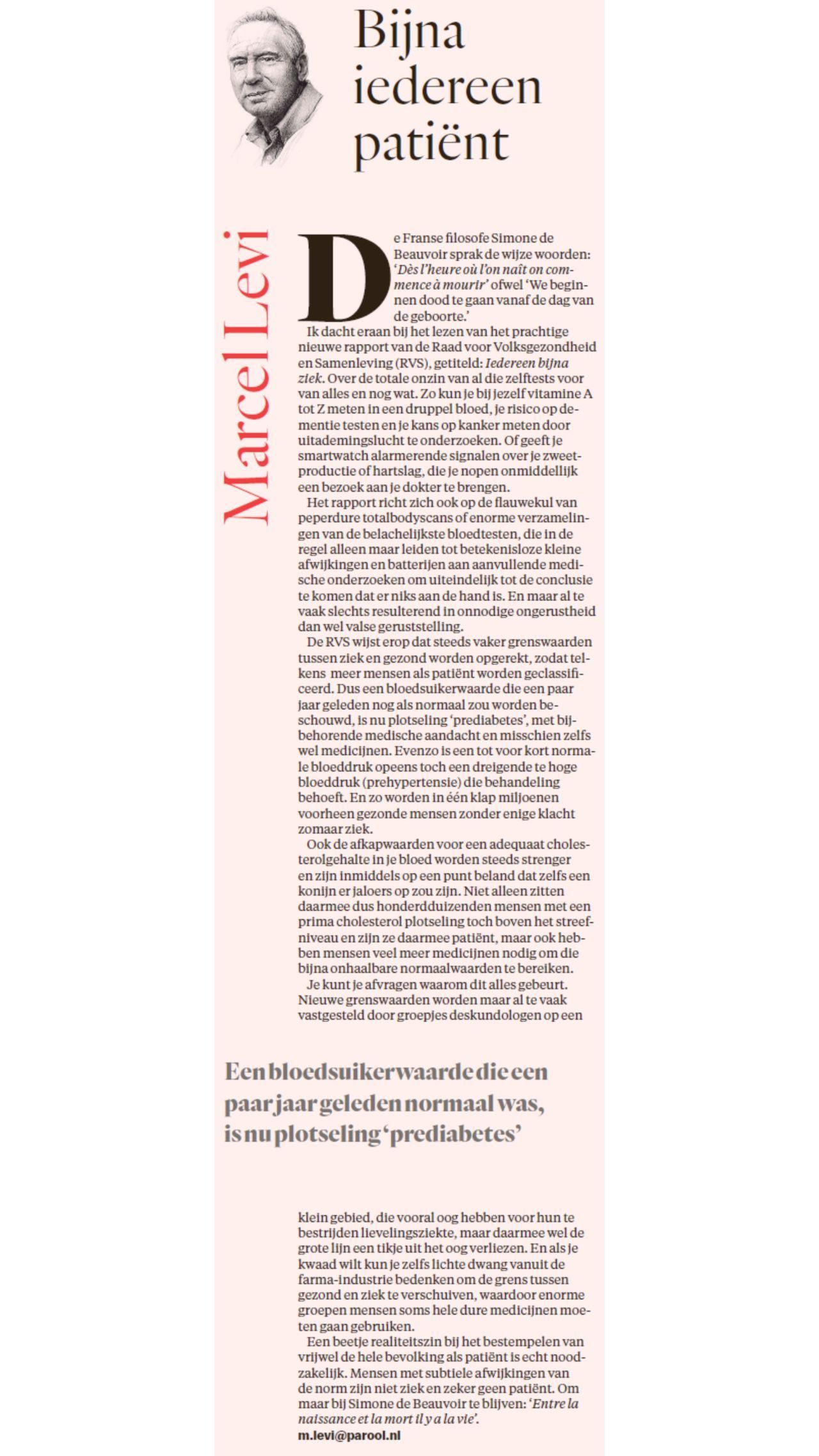 Een pagina uit een boek geschreven door Marcel Levi