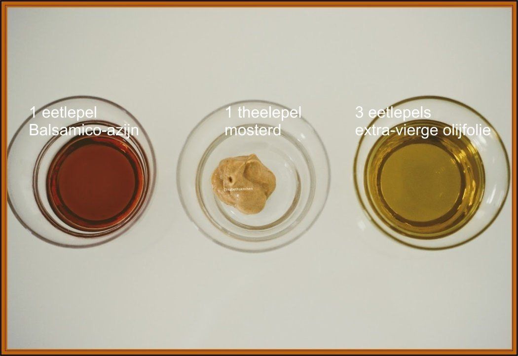 dressing ingredienten olie, azijn, mosterd