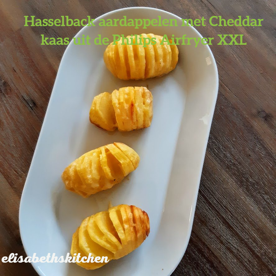Hasselback aardappelen met Cheddar kaas uit de Philips Airfryer XXL