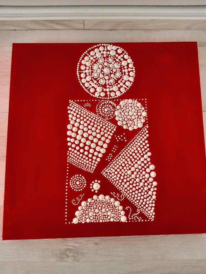 Dot art puntjes op de I