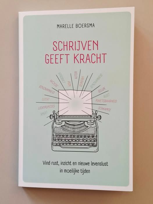 Boekomslag: schrijven geeft kracht. Marelle Boersma
