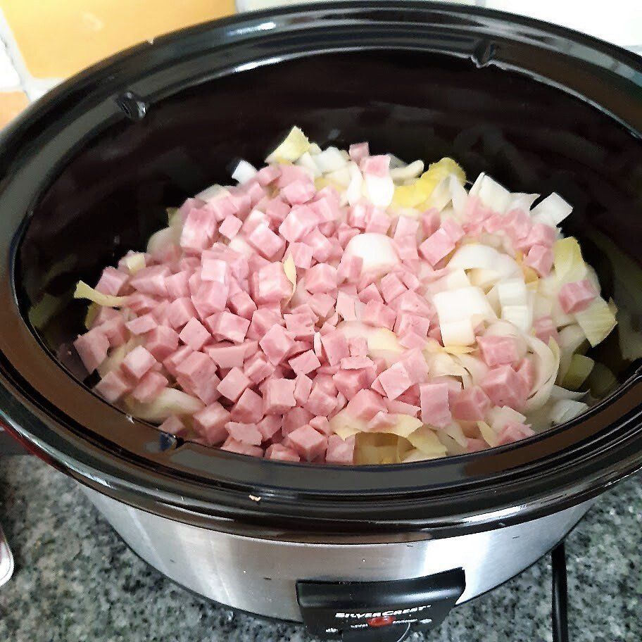 Witlof ham kaas uit de slowcooker