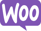 A purple speech bubble with the word woo on it.