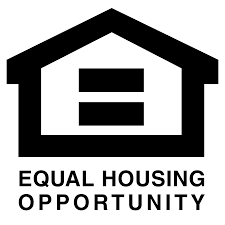 A black and white logo for equal housing opportunity.