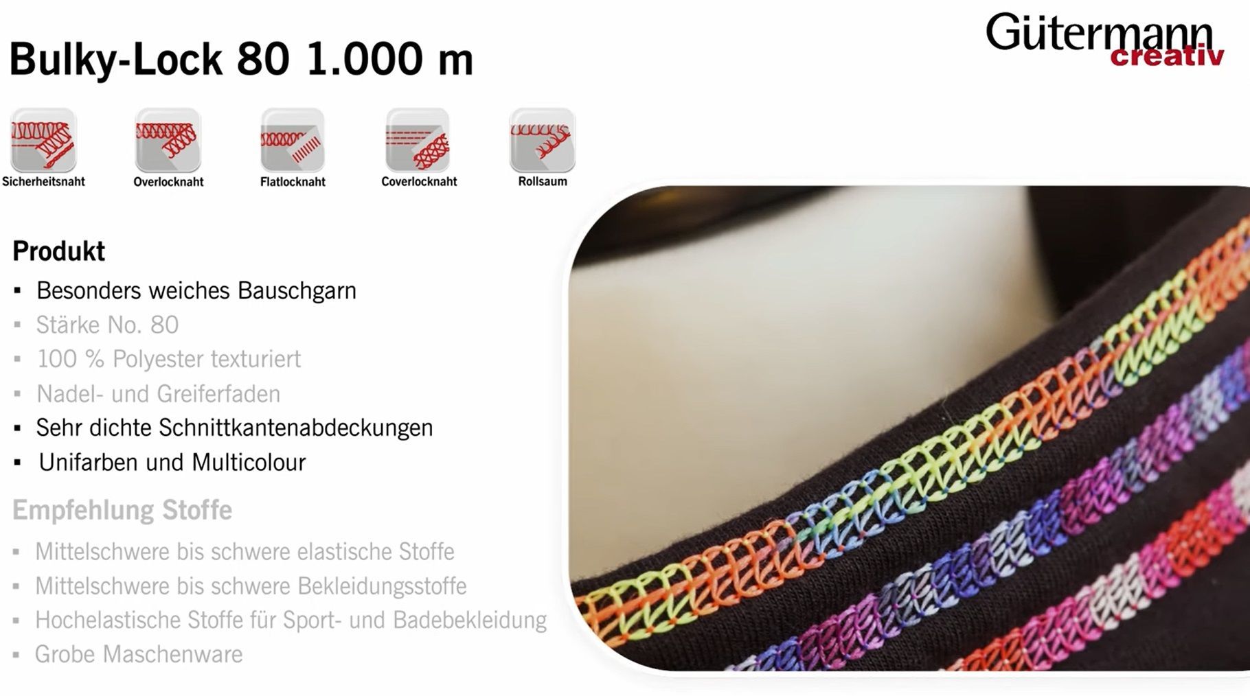 GÜTERMANN BULKYLOCK OVERLOCK - STICHE