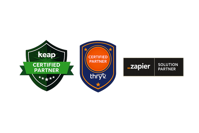 Keap, Thryv, Zapier Partner Logos