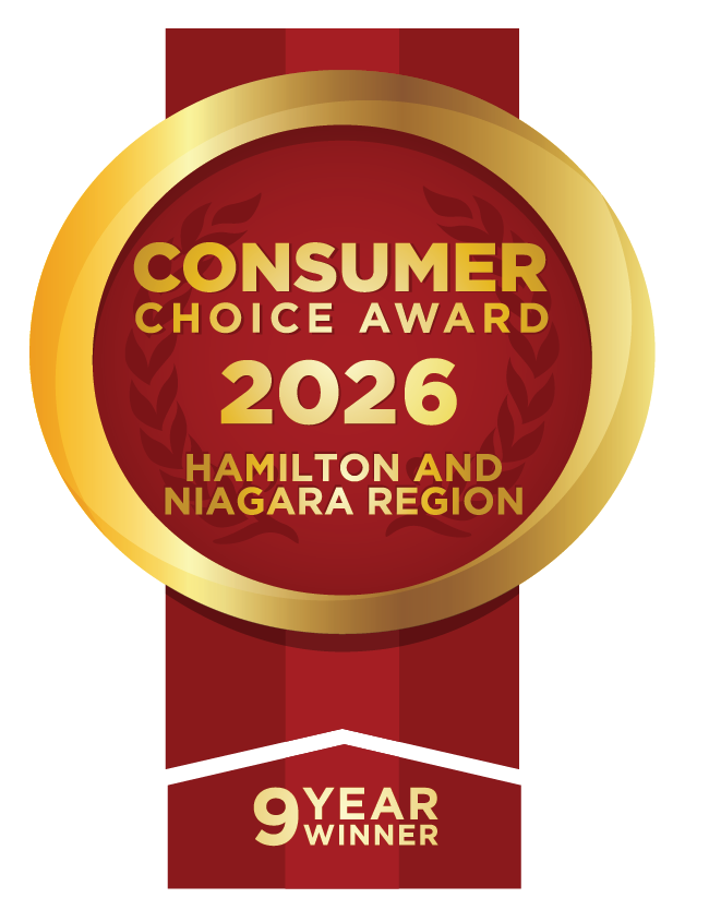Consumer Choice Award 2026 for the Hamilton and Niagara region, marking 9 years as a winner.