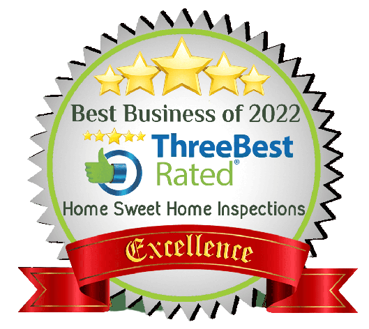 A seal that says best business of 2022 three best rated home sweet home inspections excellence