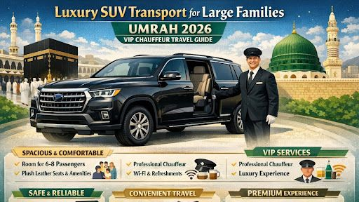Luxury SUV Transport for Large Families Umrah 2026 GMC Yukon