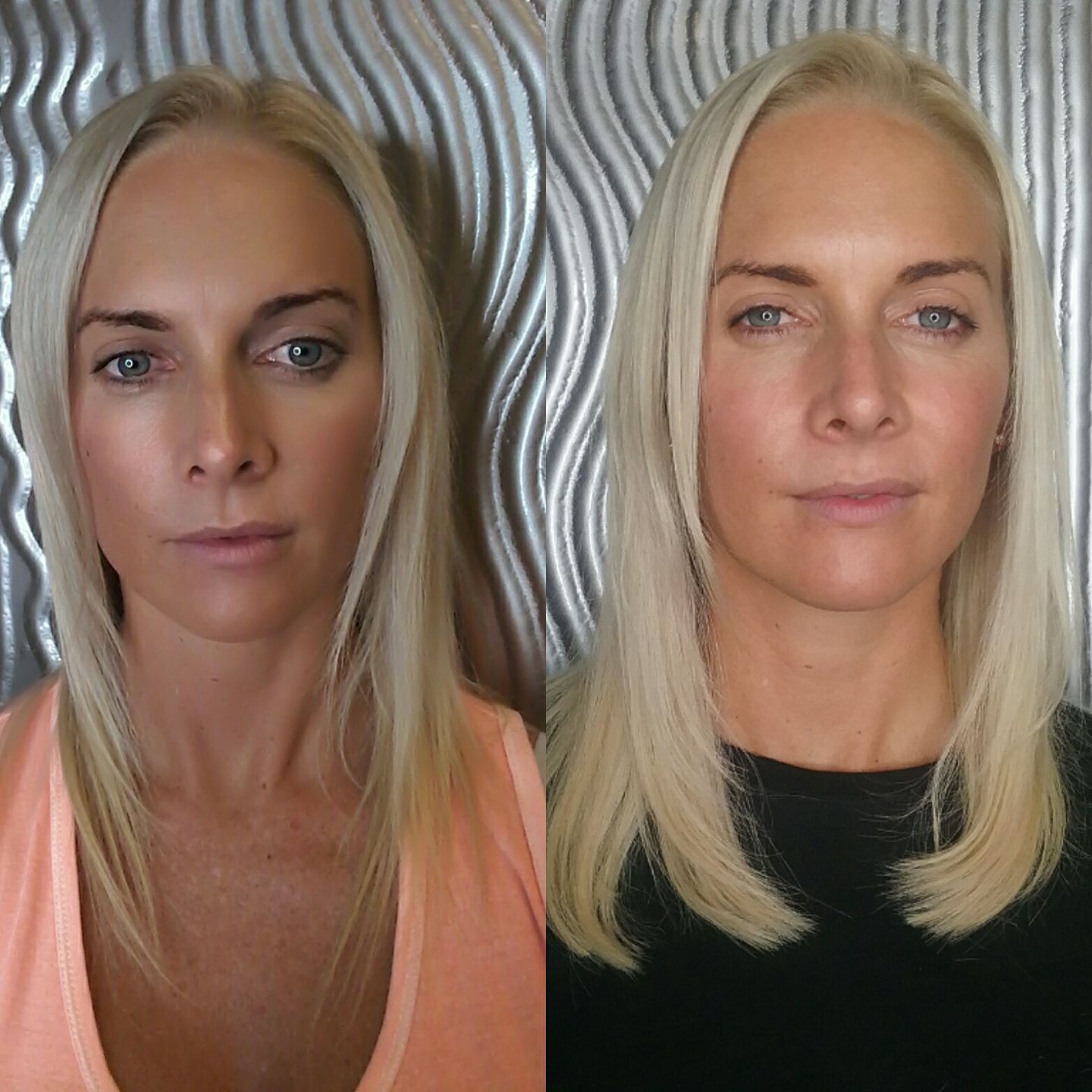 A Before And After Photo Of A Woman With Blonde Hair — Fuse Hair & Beauty In Darwin City, NT