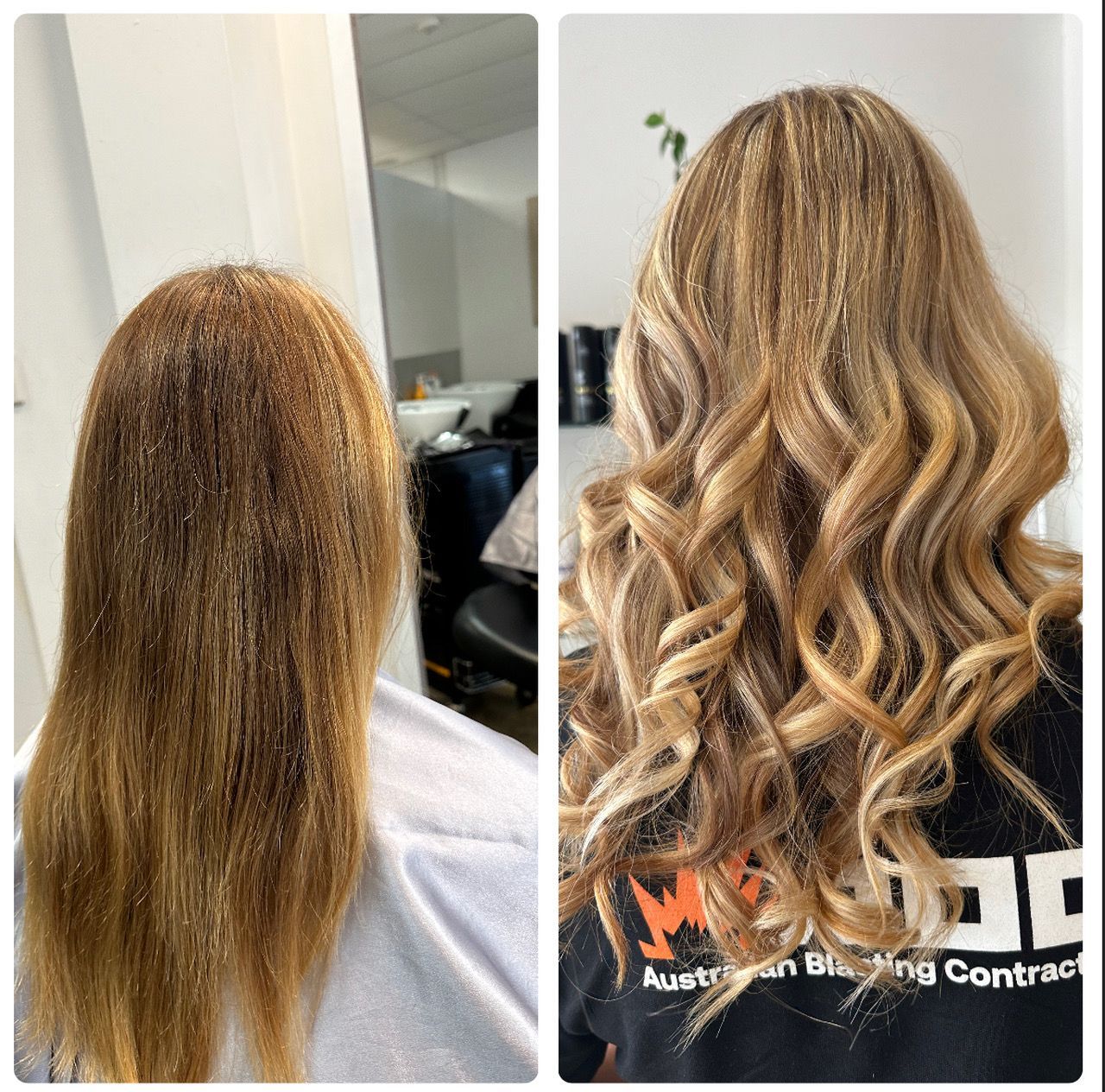 A Before And After Photo Of A Woman 's Hair — Fuse Hair & Beauty In Darwin City, NT