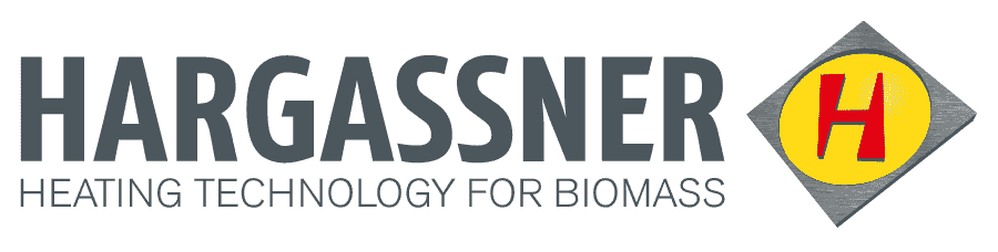 The logo for hargassner heating technology for biomass