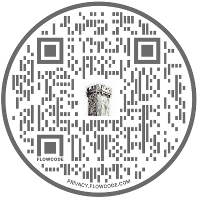 A qr code with a picture of a castle on it