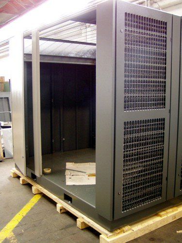 cabinet for industrial compressor with ventilation grille