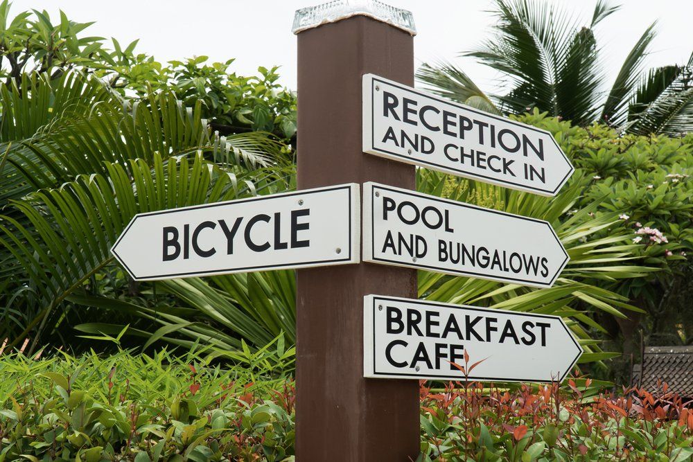 Information Sign For Vacationers In A Tropical Hotel — Sign Shop In Paget, QLD