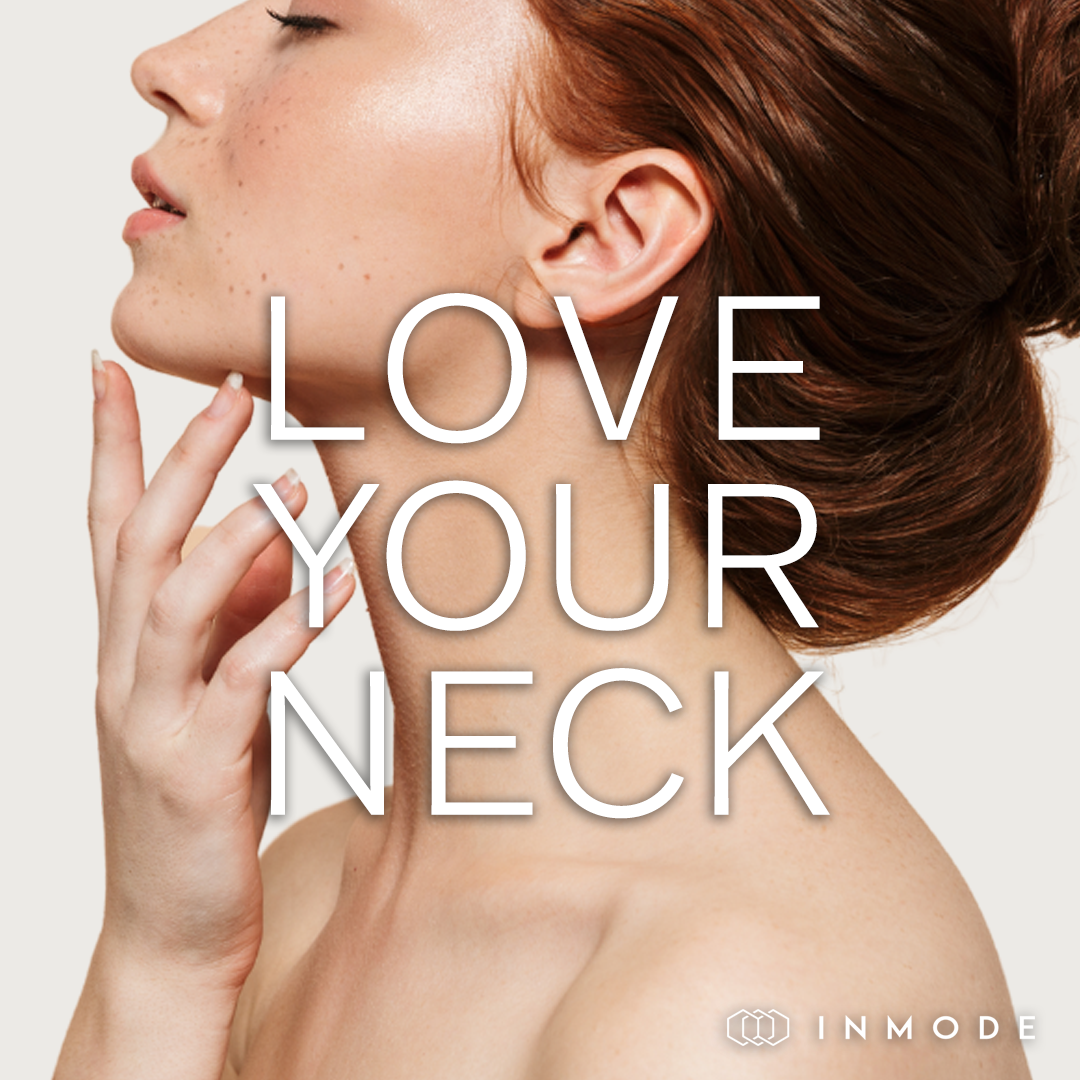 A woman 's neck is shown with the words love your neck above it