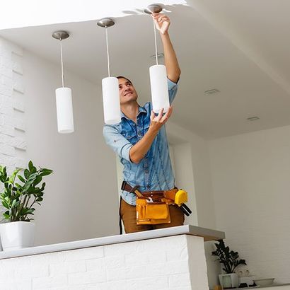 Installing A Lamp To A Ceiling — Salt Lake City, UT — Ace Electrical, Inc.