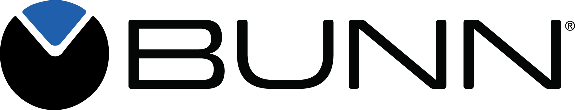 The logo for bunn is black and white with a blue check mark.
