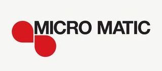 A micro matic logo with a red circle and black text on a white background.