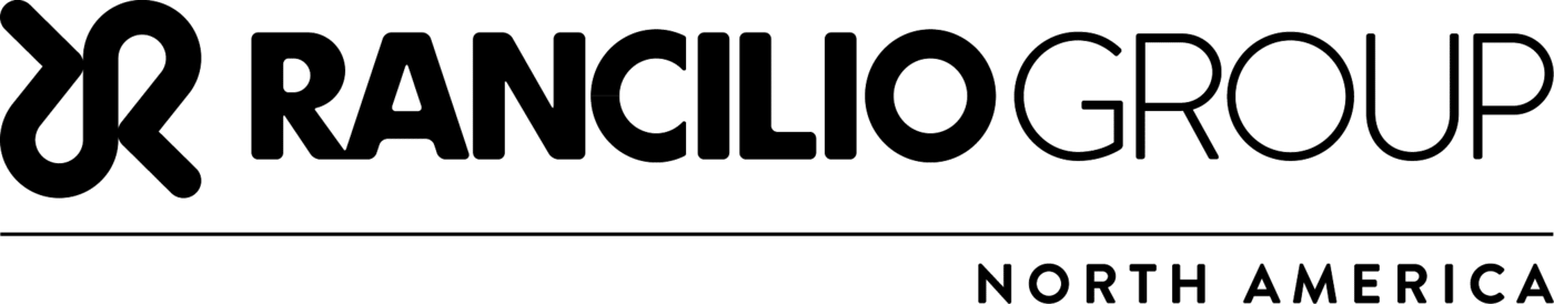 A black and white logo for rancilio group north america