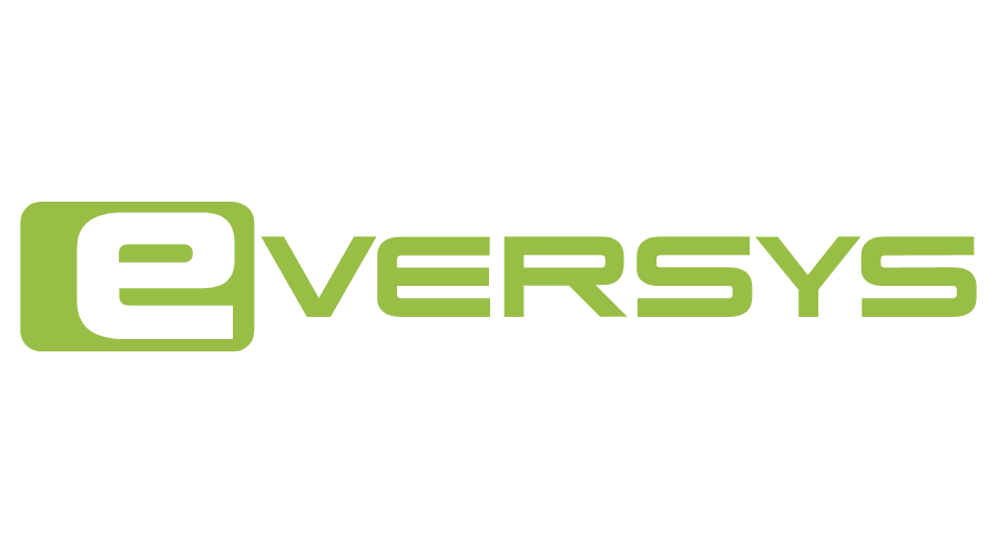 The eversys logo is green and white on a white background.