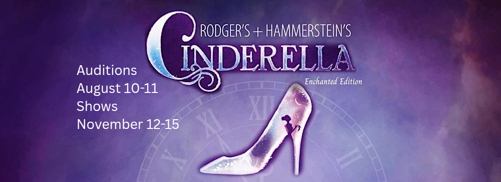 Purple Cinderella ballet poster with glass slipper and show dates August 10–12, 2006