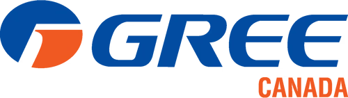 Logo de Gree Canada présentant le texte bleu « GREE » à côté d'une icône bleue et orange, avec le mot « CANADA » en orange en dessous.