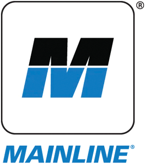 Logo de la marque Mainline présentant un « M » stylisé noir et bleu à l'intérieur d'un carré arrondi, avec le texte « MAINLINE » en dessous.