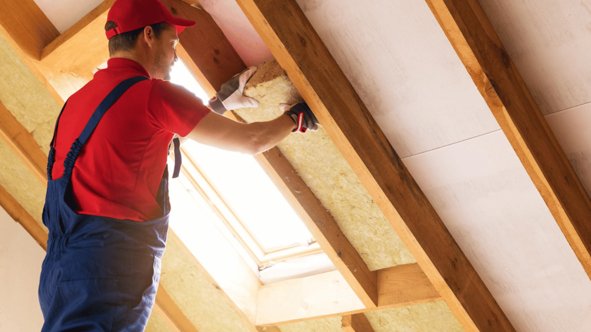 A man is working on the roof of a house.