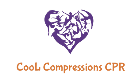 A purple heart shape composed of silhouettes of people jumping, with