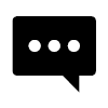 Black speech bubble with three white dots, indicating a message or conversation.